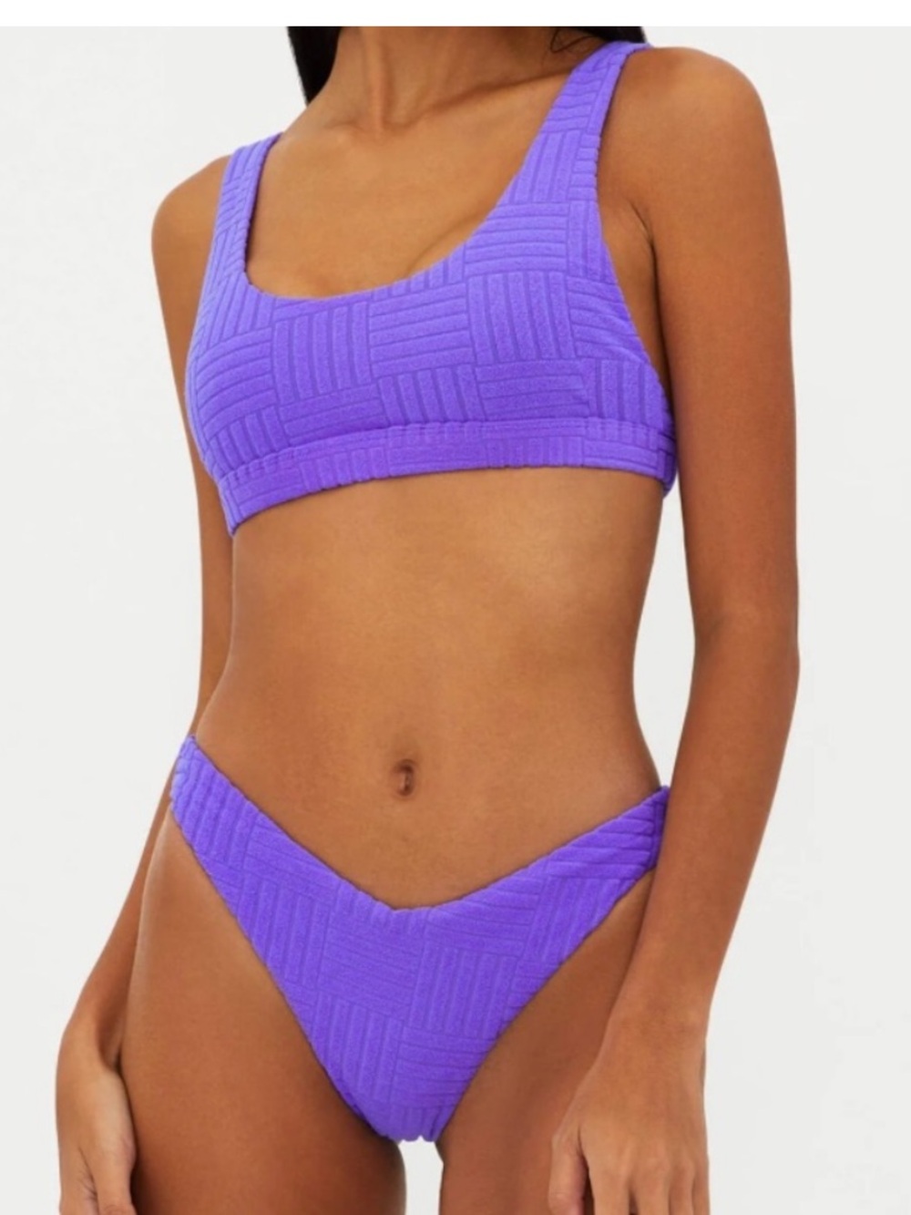 Beach Riot Peyton Top Vanessa Bottom in Ultra Violet Terry
